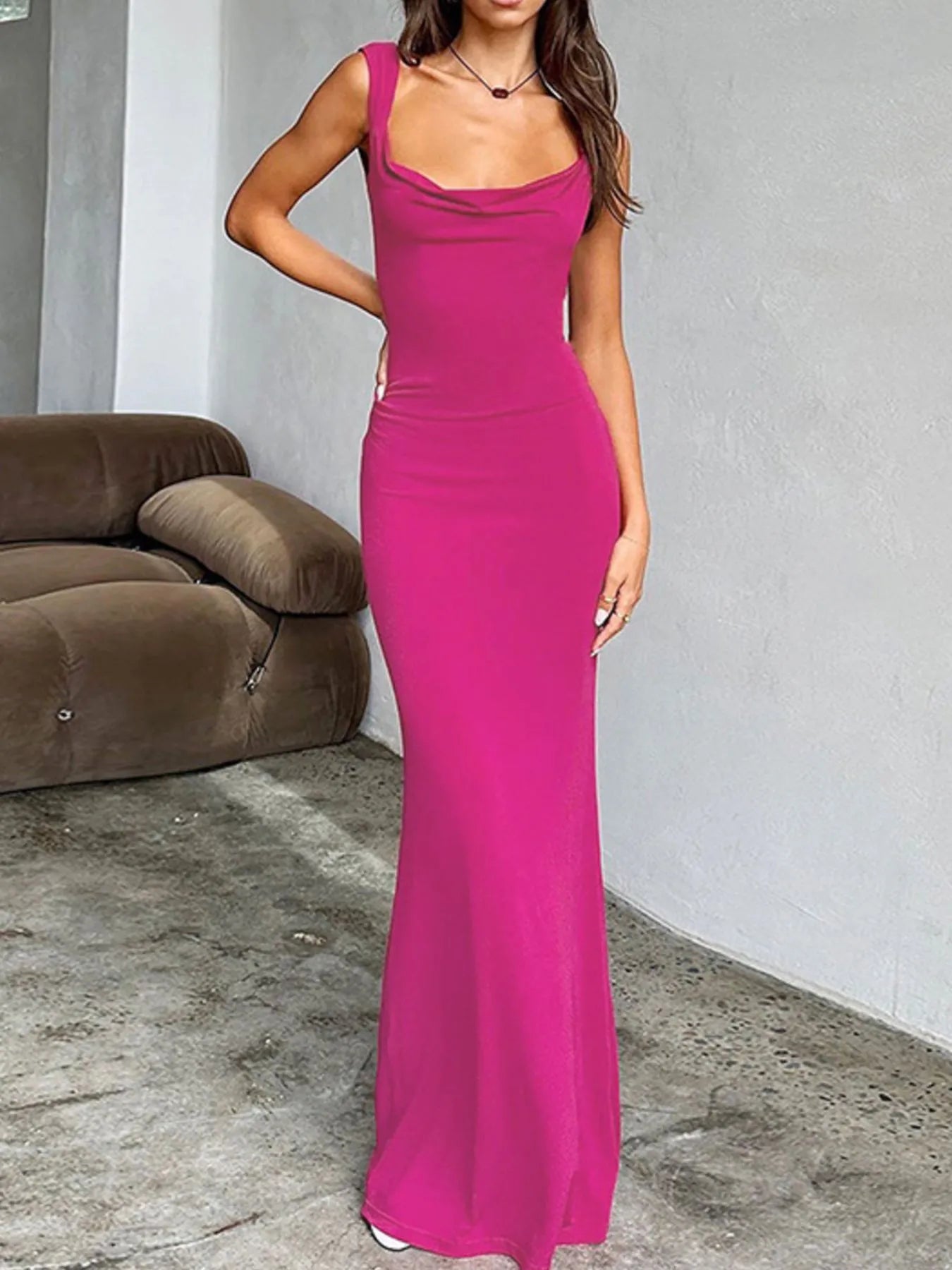 Image of Backless Bow-Tie Back Maxi Dress | Queeble.shop