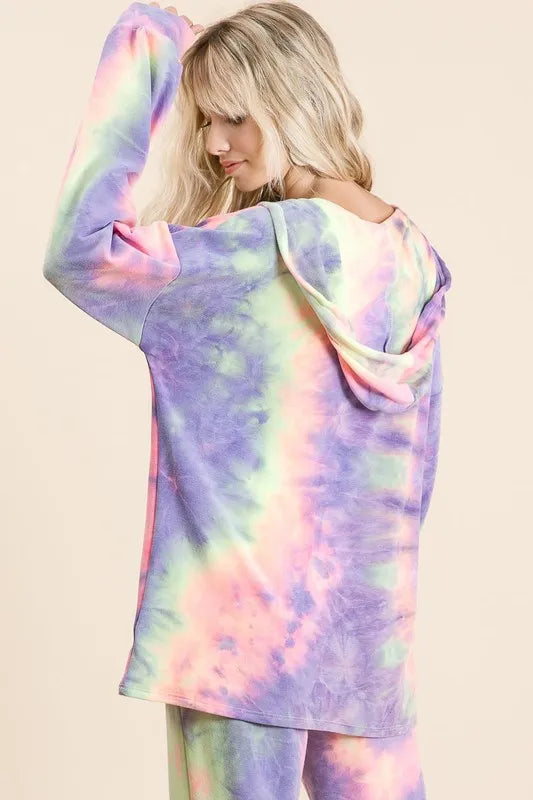 Image of BiBi Tie Dye French Terry Top and Bottom Set | Queeble.shop