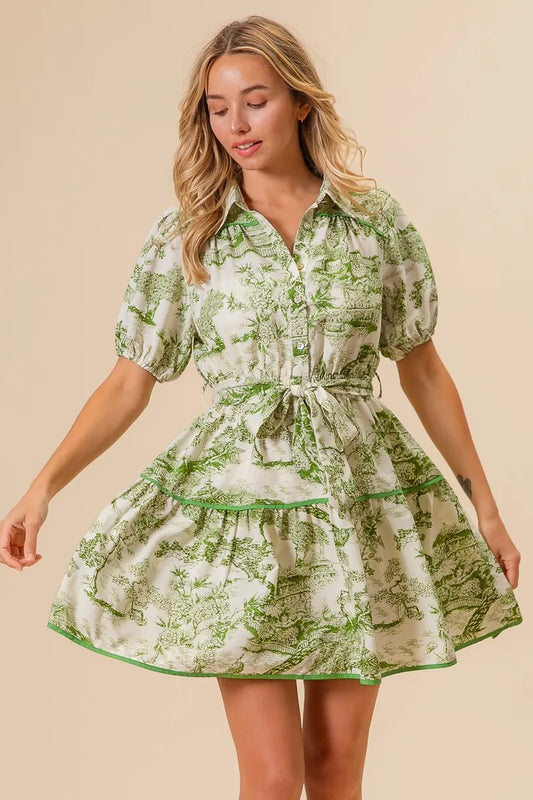 Image of BiBi Woven Printed Tiered Dress | Queeble.shop