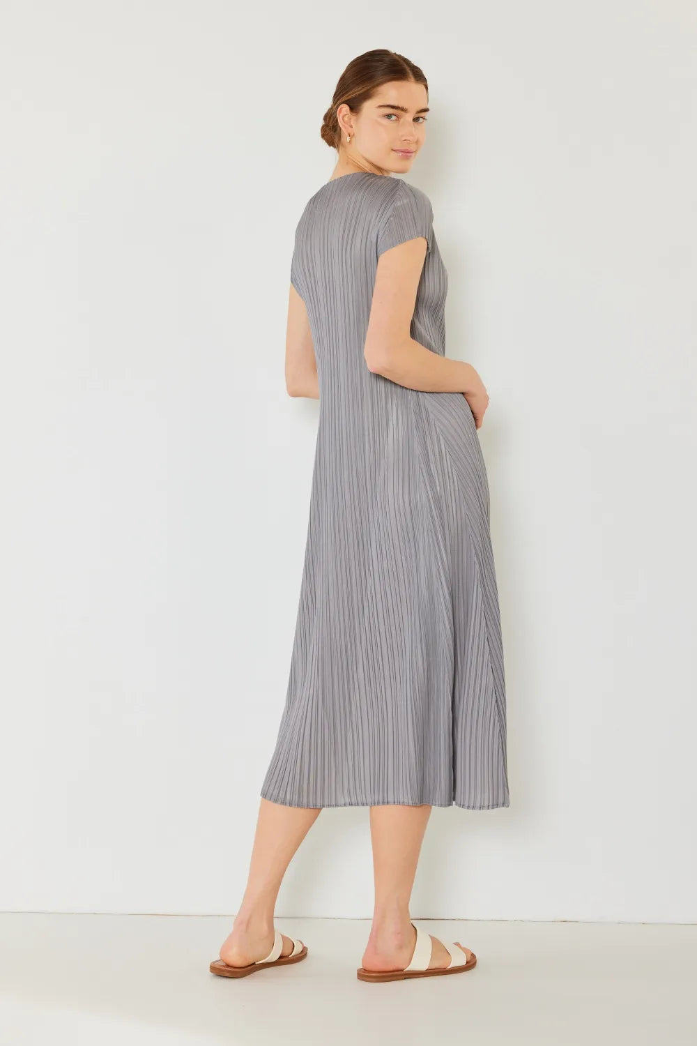 Image of Marina West Swim Pleated Cap Sleeve A-Line Dress | Queeble.shop