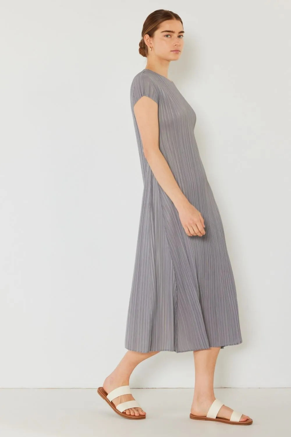 Image of Marina West Swim Pleated Cap Sleeve A-Line Dress | Queeble.shop