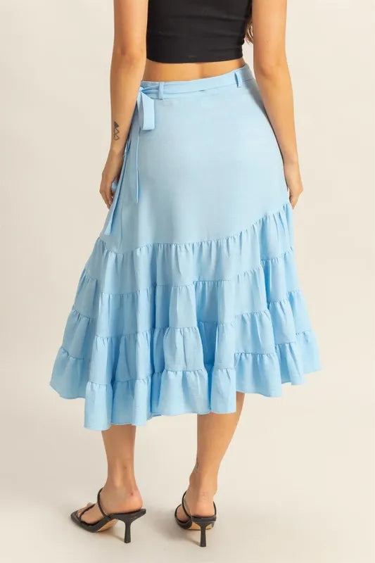 Image of HYFVE Ruffled Tiered High Waist Skirt | Queeble.shop