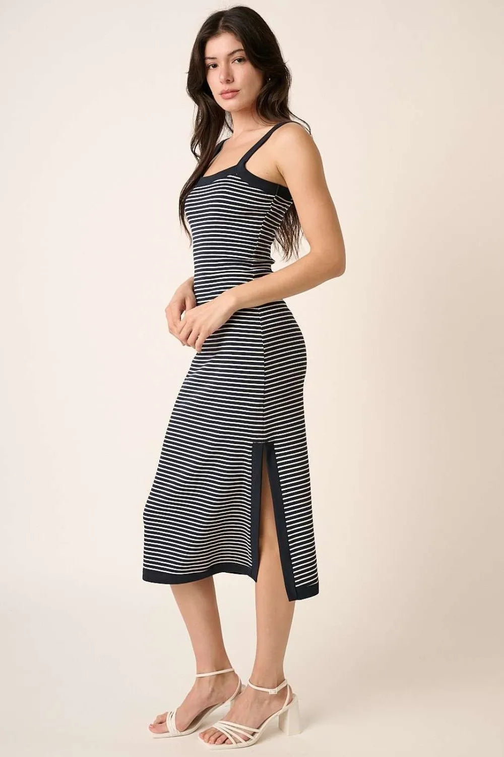 Image of Mittoshop Contrast Striped Midi Cami Dress | Queeble.shop