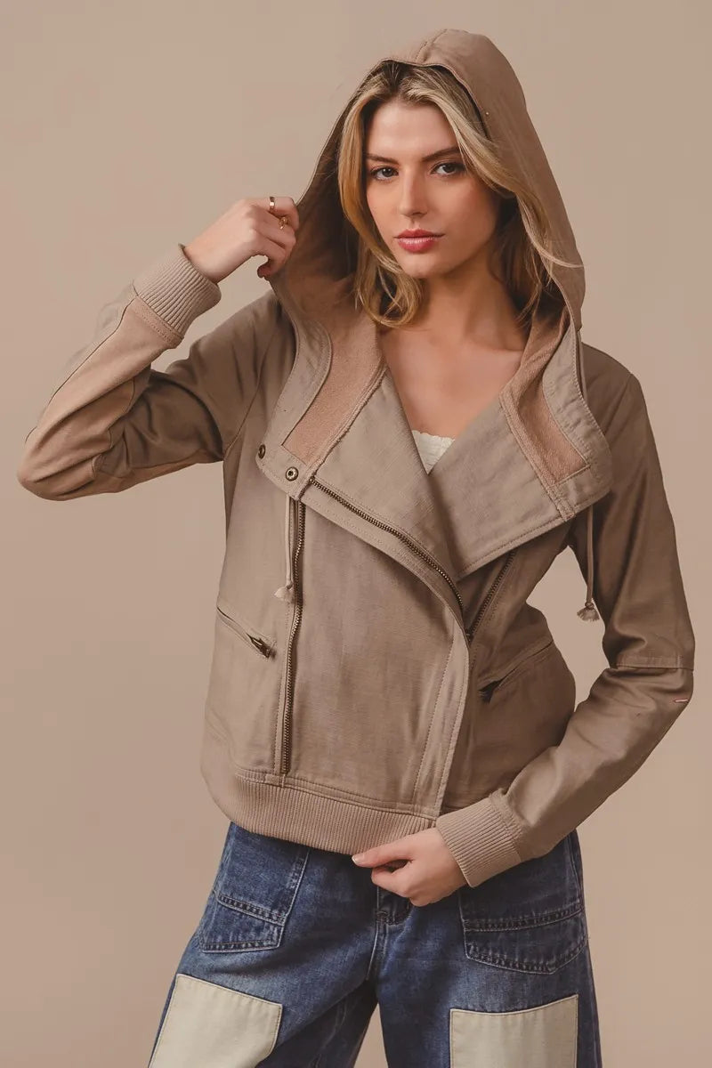 Image of BiBi Textured Woven Rider Jacket | Queeble.shop
