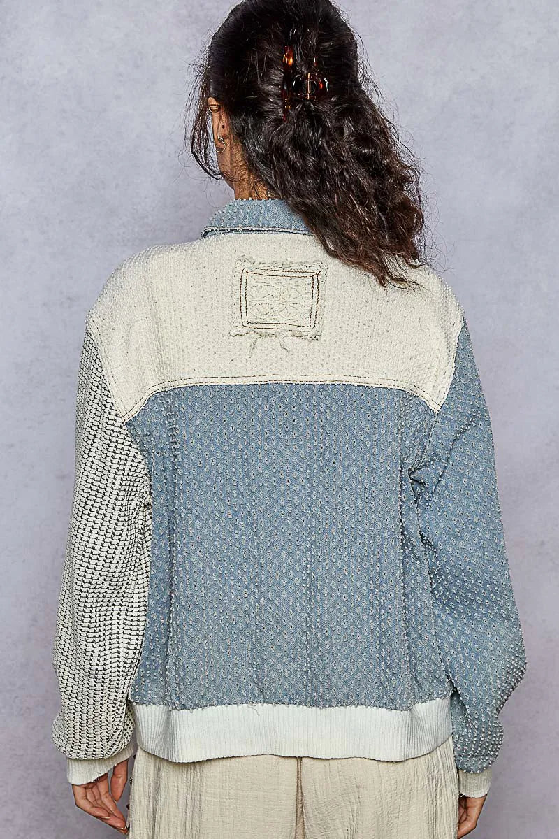 Image of POL Lace Details Button Up Jacket with Chest Pockets | Queeble.shop