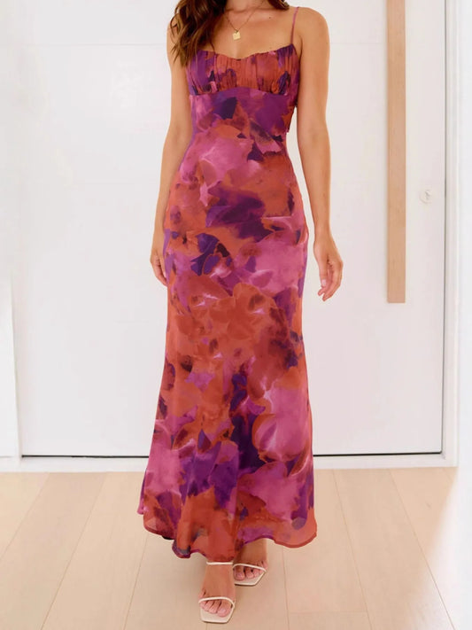 Image of Cutout Printed Cami Maxi Dress | Queeble.shop