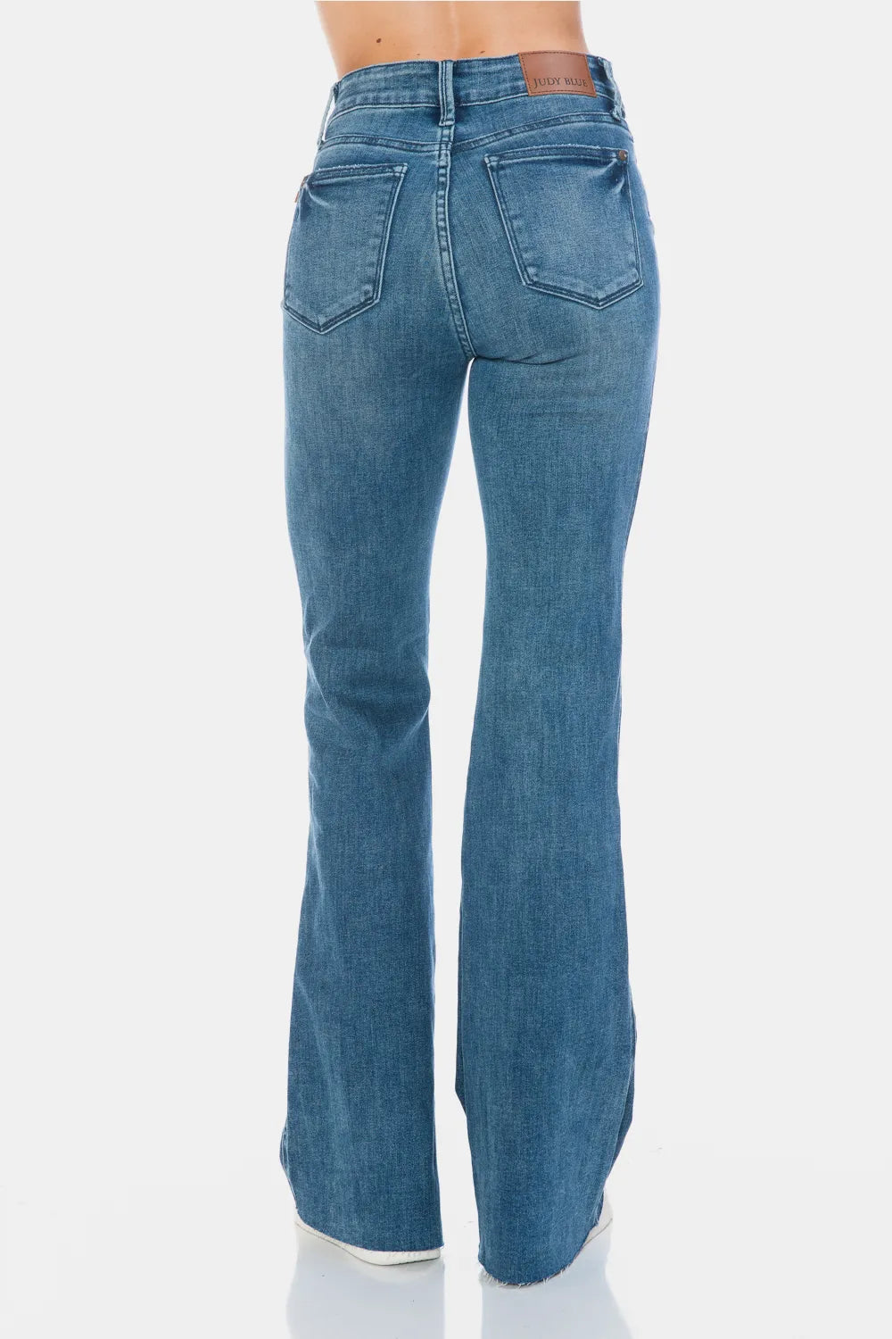 Image of Judy Blue Full Size Tummy Control Cut Hem Flare Jeans | Queeble.shop