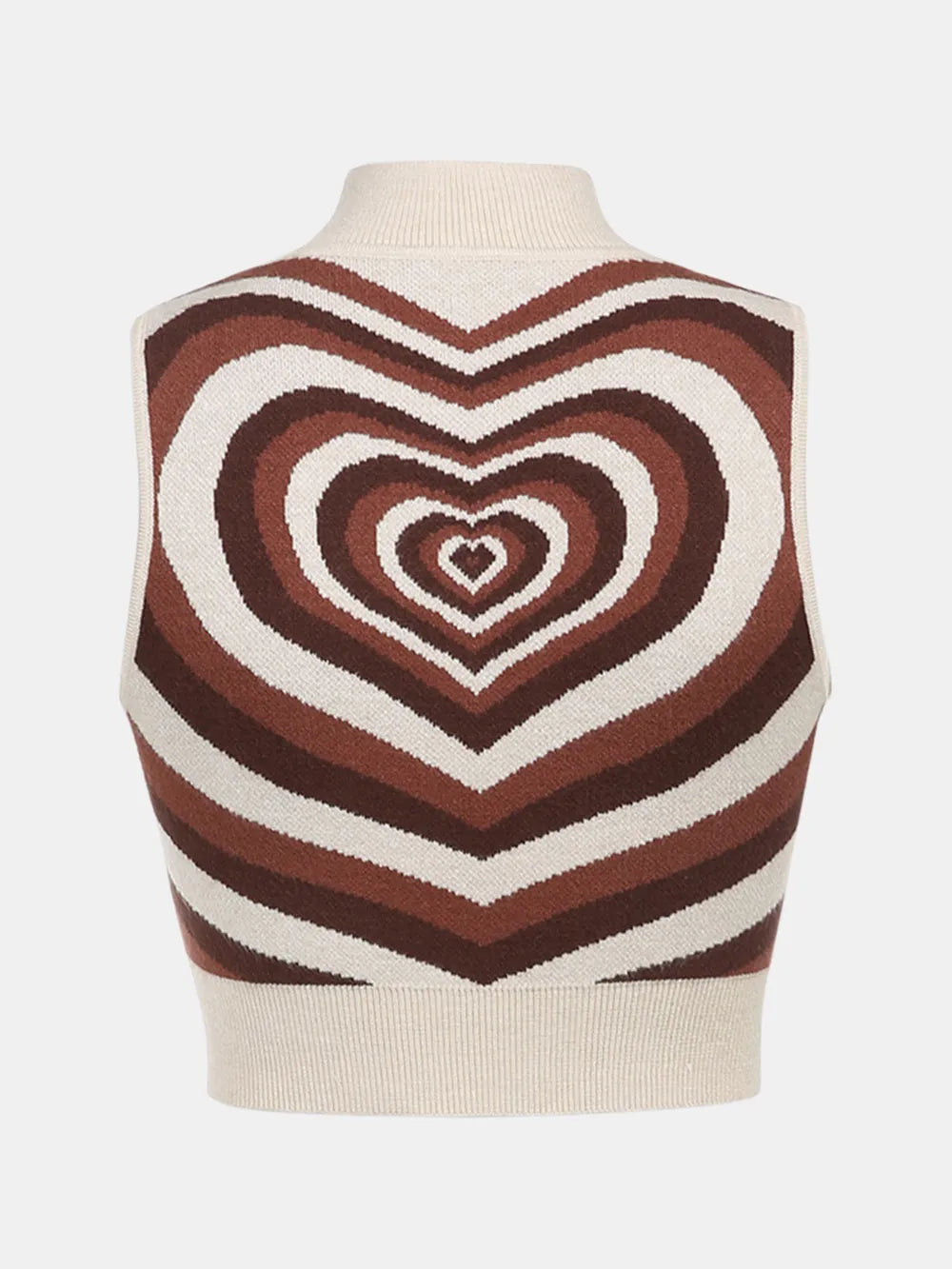 Image of Heart Mock Neck Sweater Vest | Queeble.shop