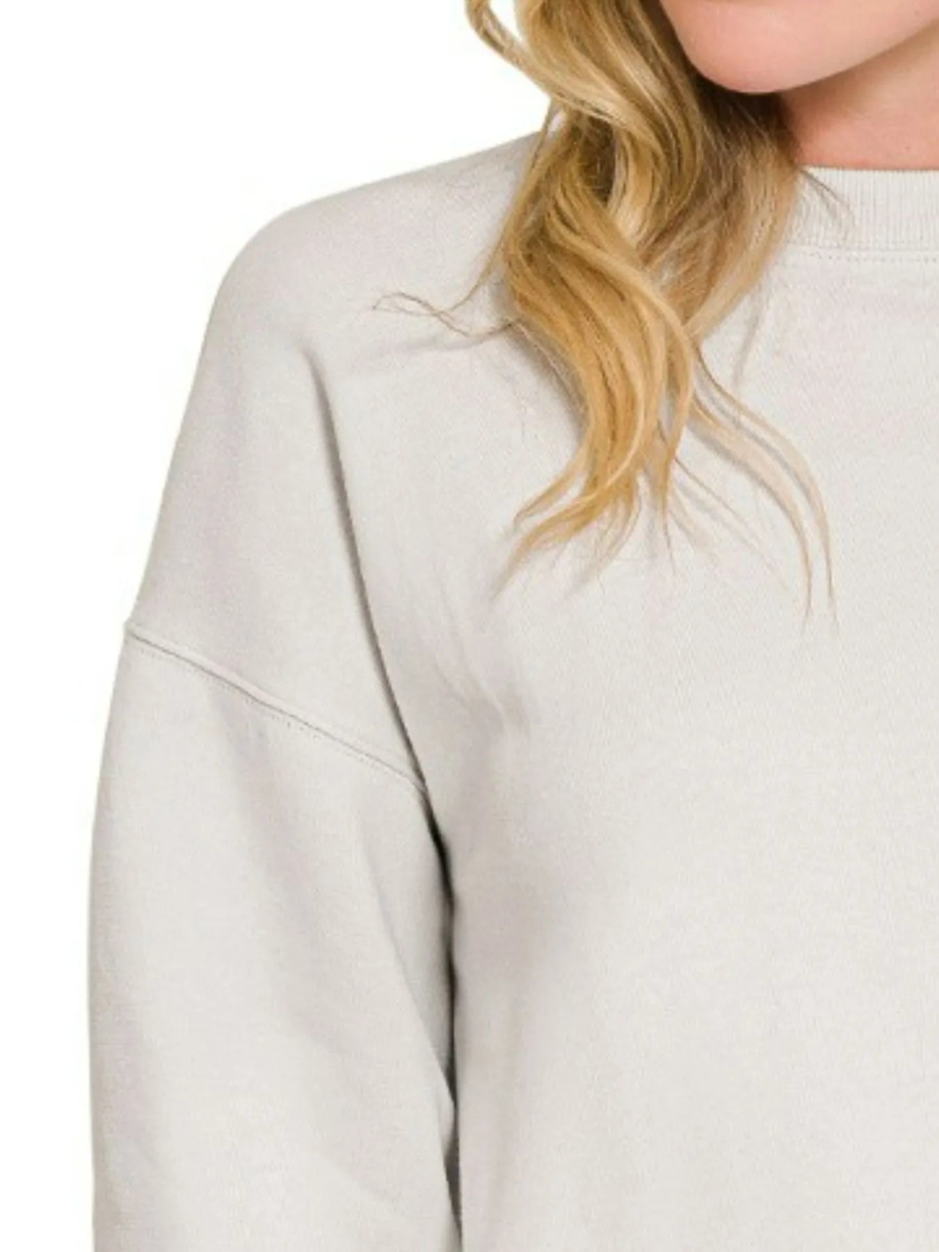 Image of Zenana Fleece Crewneck Long Sleeve Sweatshirt | Queeble.shop