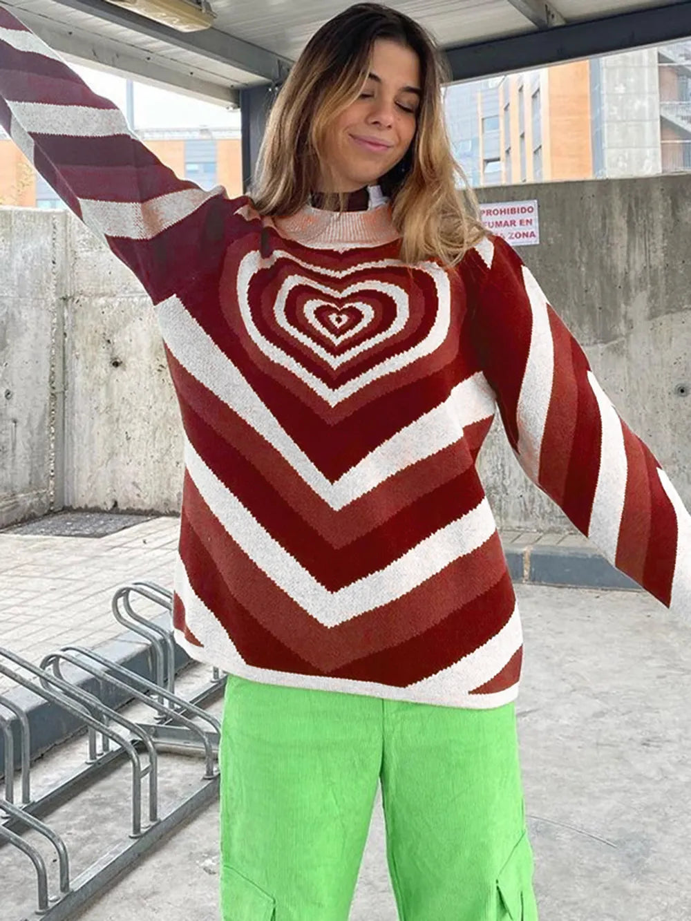 Image of Heart Mock Neck Long Sleeve Sweater | Queeble.shop