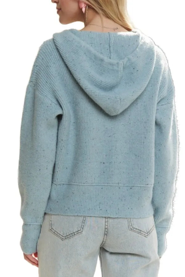 Image of ADORA Hoodie Relaxed Fit  Ribbed Cuffs Sweater Cardigan | Queeble.shop
