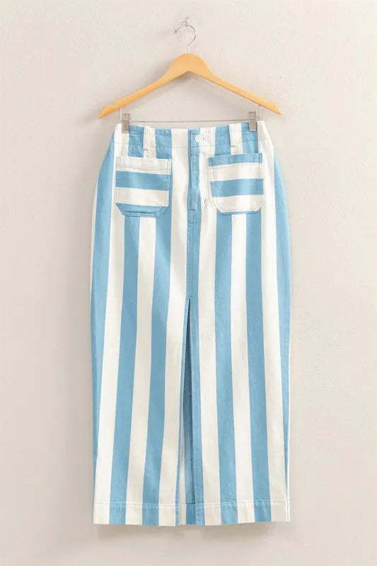 Image of HYFVE Striped Pocket Detail Maxi Skirt | Queeble.shop