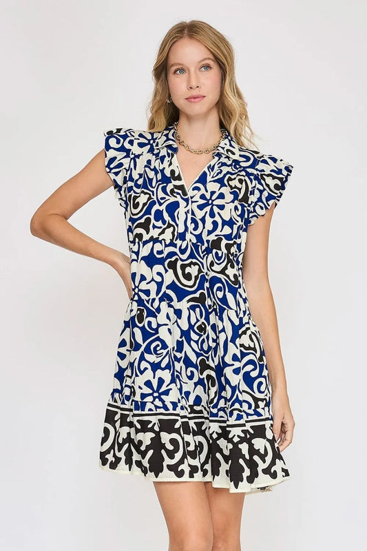 Image of Umgee Floral Ruffled Cap Sleeve Tiered Dress | Queeble.shop