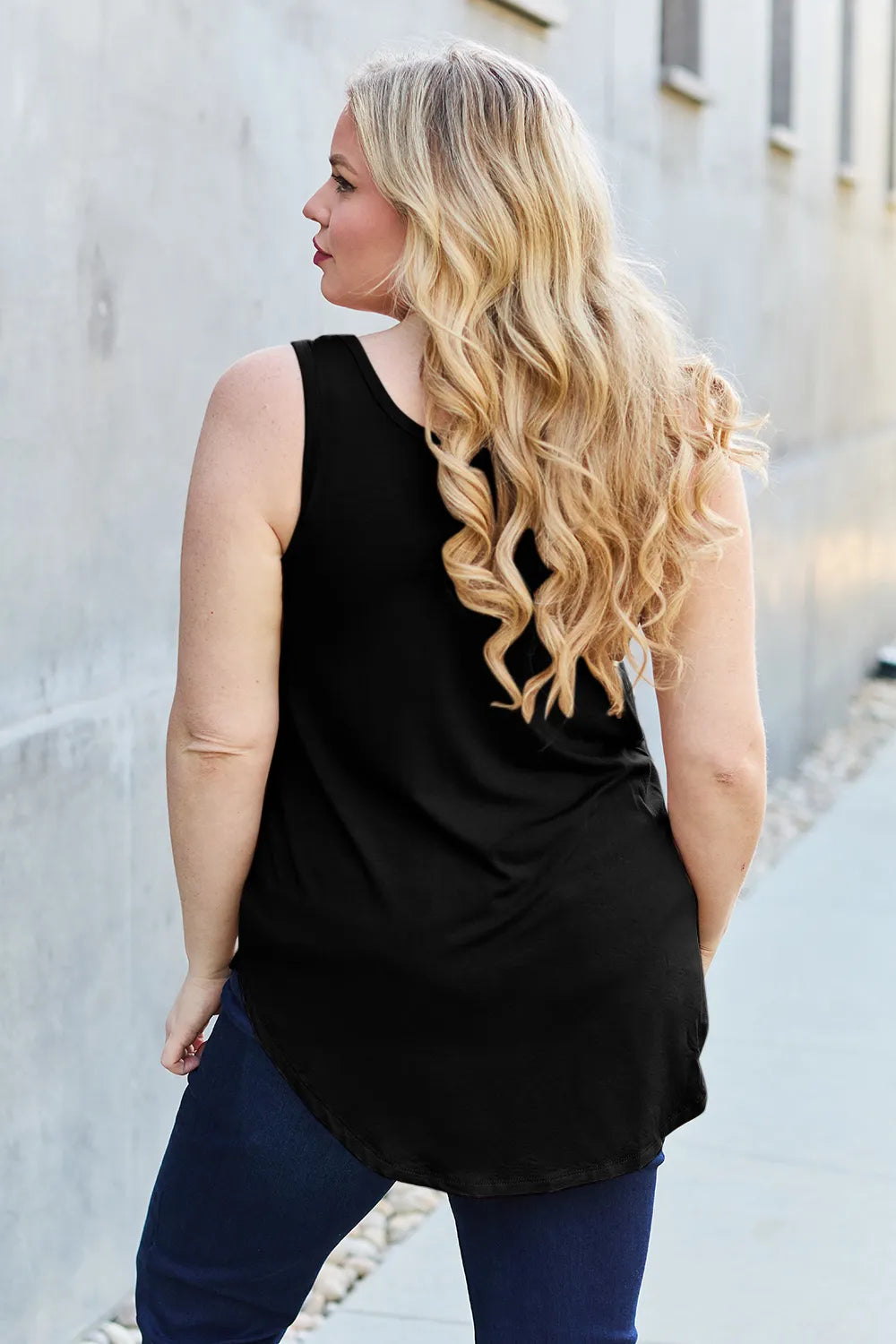 Image of Basic Bae Bamboo Full Size Round Neck Tank | Queeble.shop