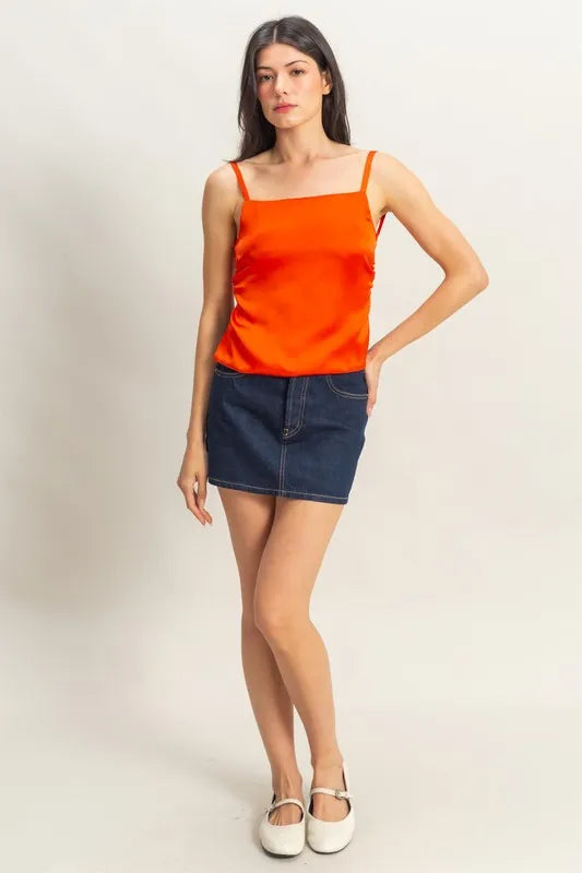 Image of HYFVE Satin Back Tie Detail Cami | Queeble.shop