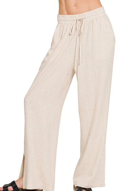 Image of Zenana Linen Drawstring Pants | Queeble.shop