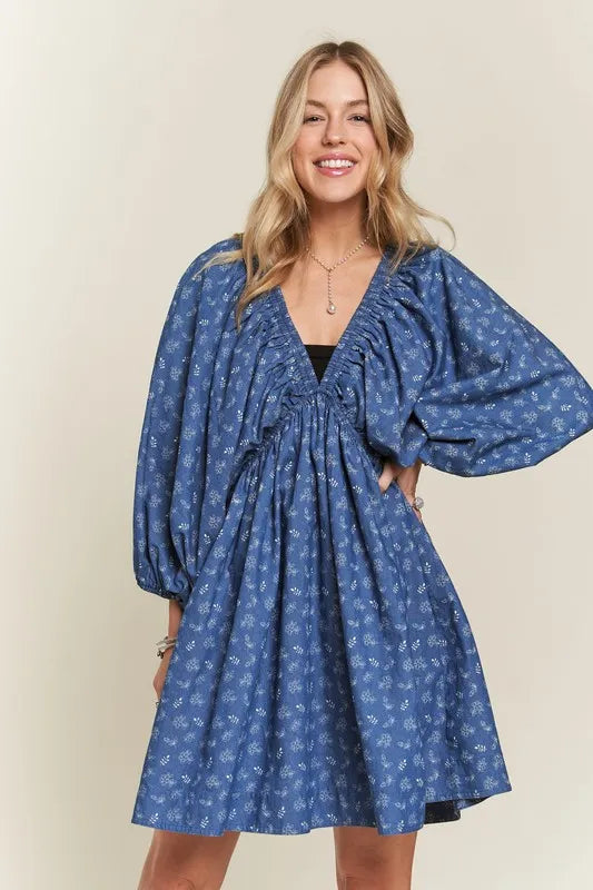 Image of ADORA Batwing Sleeves Floral Dress | Queeble.shop