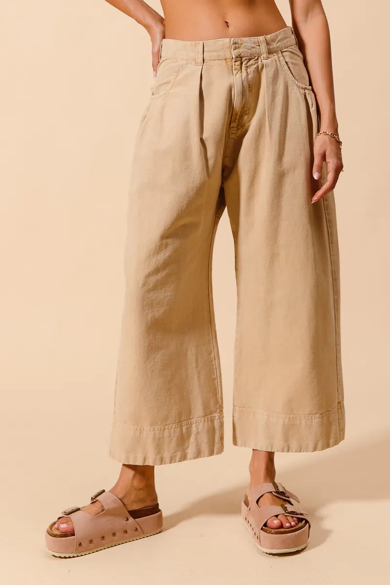 Image of SO ME Mid Rise Wide Leg Chino Pants With Pockets | Queeble.shop