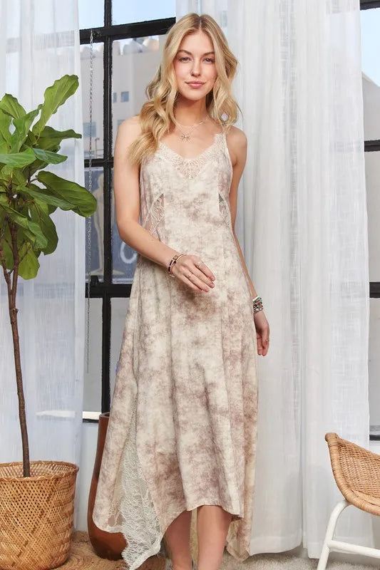 Image of ADORA Printed Spaghetti Strap Midi Dress | Queeble.shop