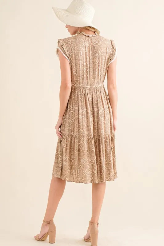 Image of And The Why Boho Printed Tiered Maxi Dress | Queeble.shop