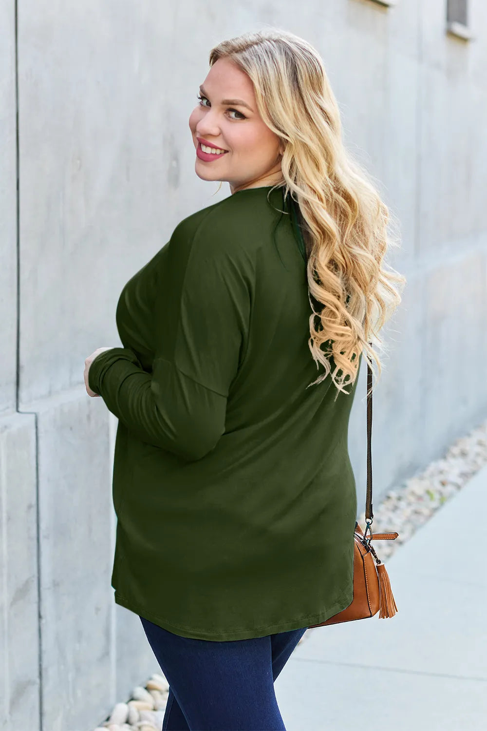Image of Basic Bae Full Size Round Neck Dropped Shoulder T-Shirt | Queeble.shop