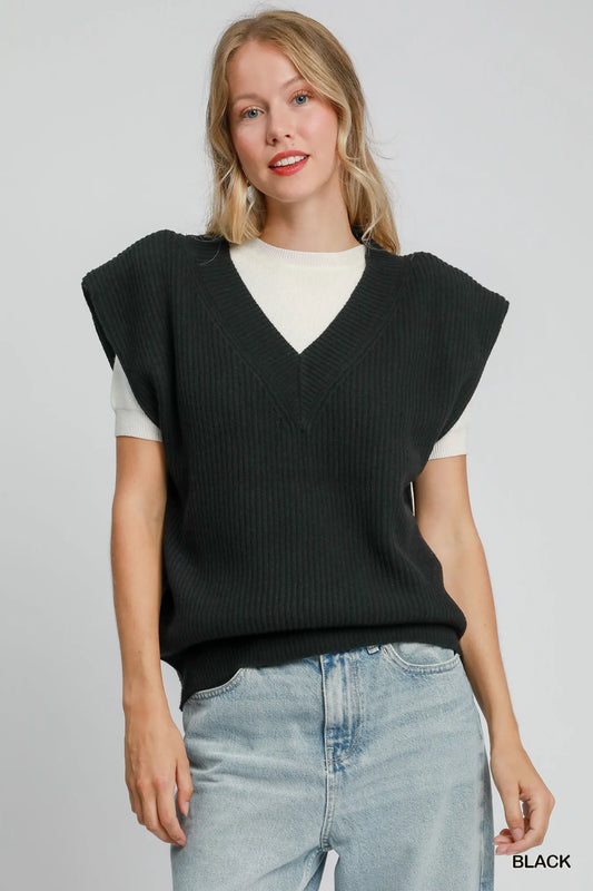 Image of Umgee Oversized V Neck Vest | Queeble.shop