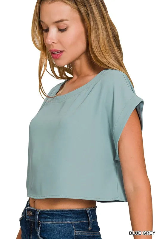 Image of Zenana Heavy Woven Span Crop Tee & Skirt Set | Queeble.shop