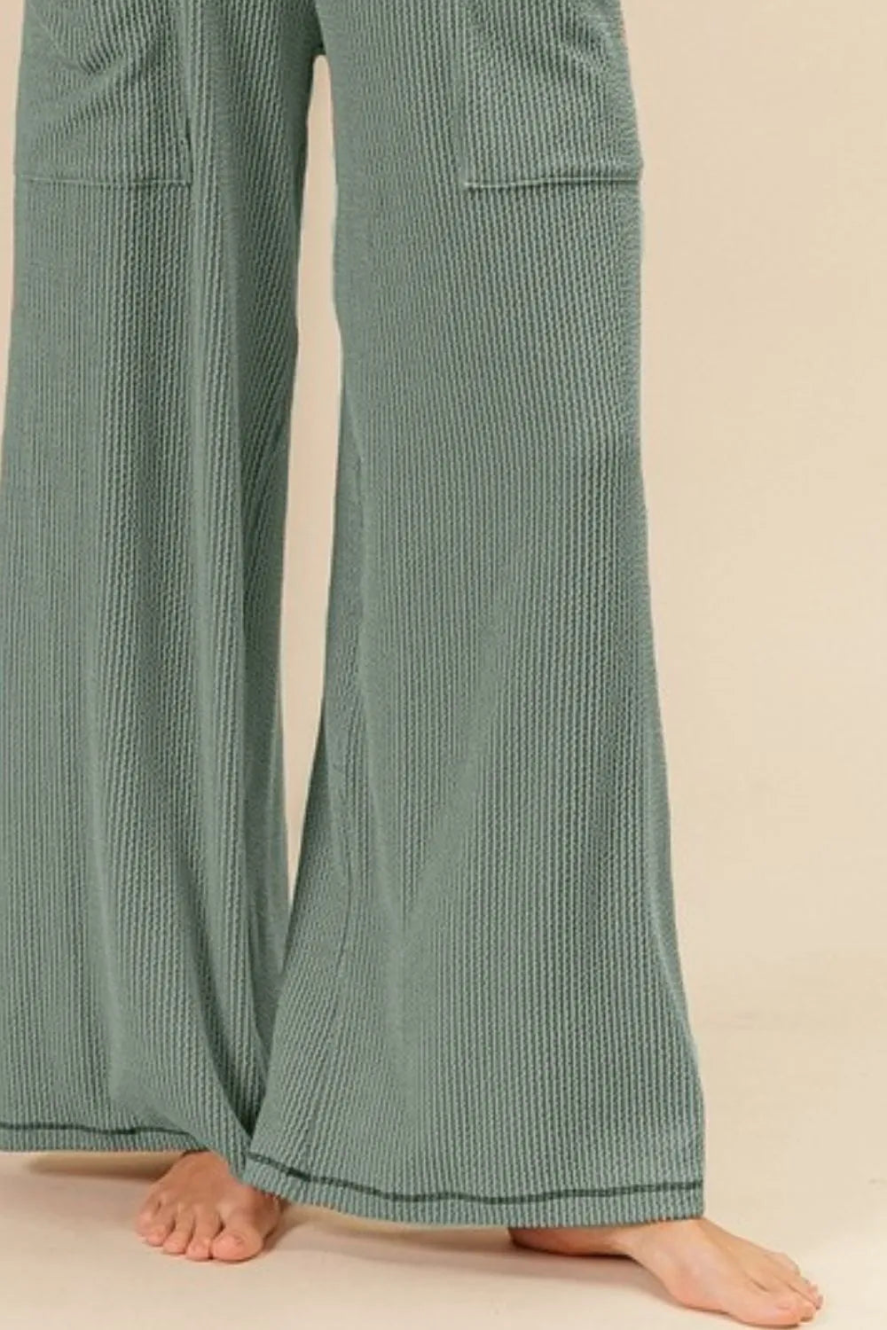 Image of BiBi 2tone Cord Rib Waist Band Side Pocket Pants | Queeble.shop