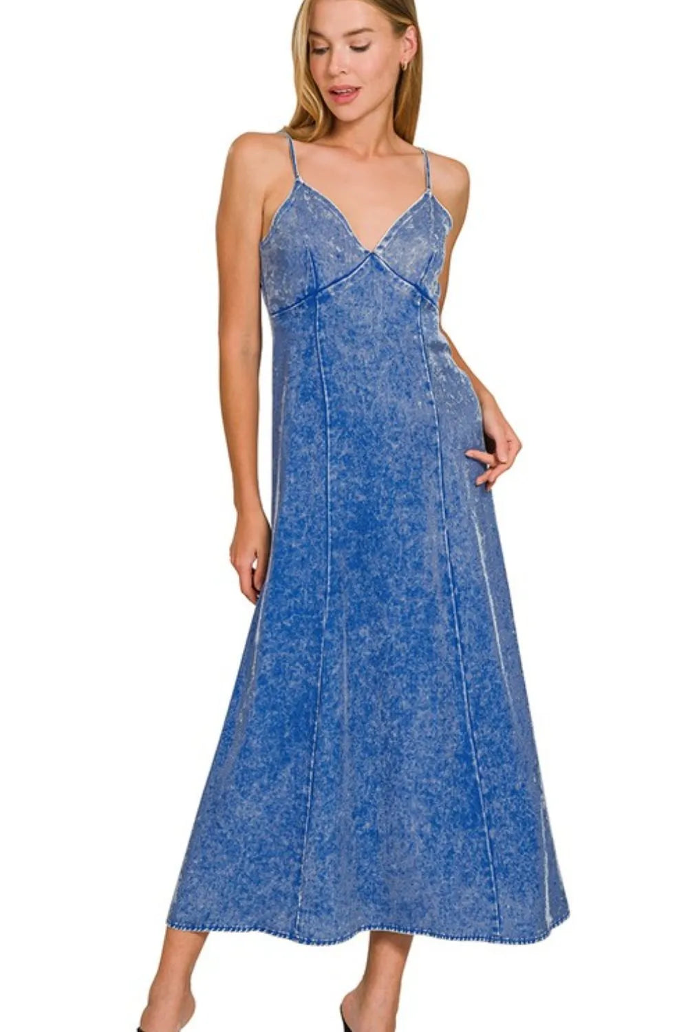 Image of Zenana Tencel Mineral Washed Maxi Dress | Queeble.shop