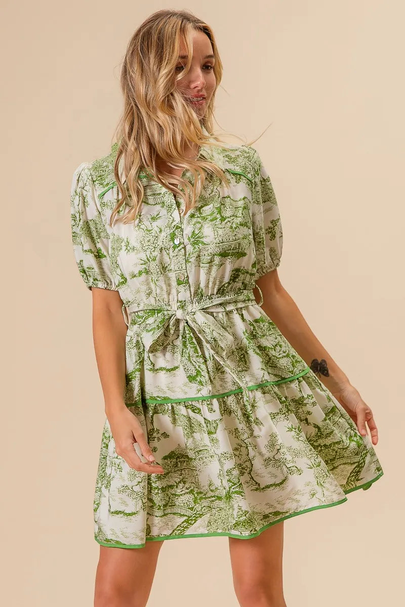 Image of BiBi Woven Printed Tiered Dress | Queeble.shop