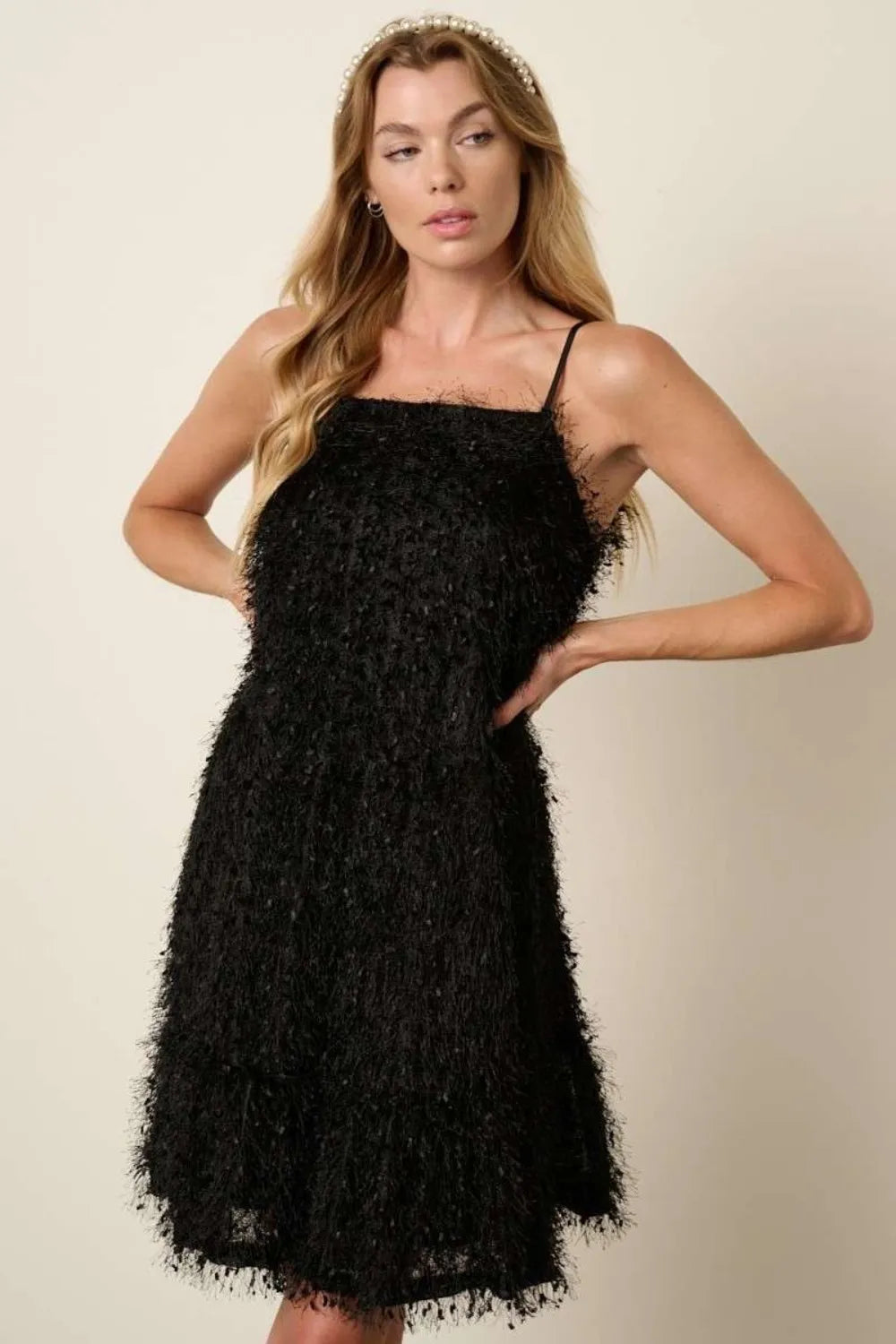 Image of Mittoshop Feather Ruffle Hem Mini Cami Dress | Queeble.shop
