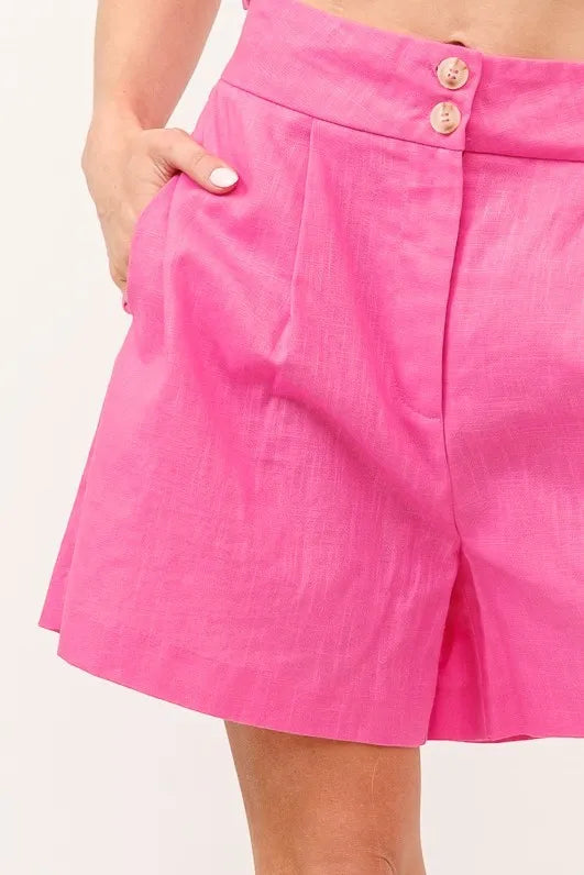 Image of And The Why High Waist Wide Leg Mid Length Shorts | Queeble.shop