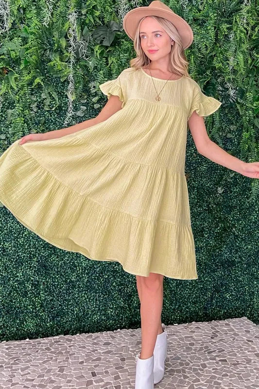 Image of And The Why Cotton Gauze Baby Doll Casual Dress | Queeble.shop