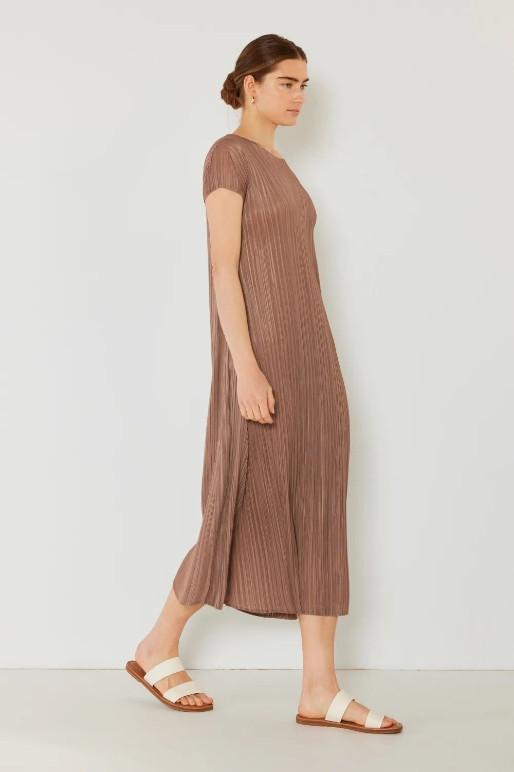 Image of Marina West Swim Pleated Cap Sleeve A-Line Dress | Queeble.shop
