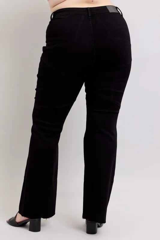 Image of Judy Blue Full Size High Waist Star Seam Detail Flare Plus Size | Queeble.shop