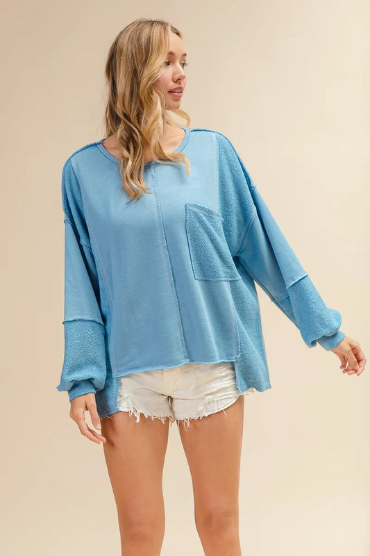 Image of BiBi Oversized Pocket Front Sweatshirt | Queeble.shop