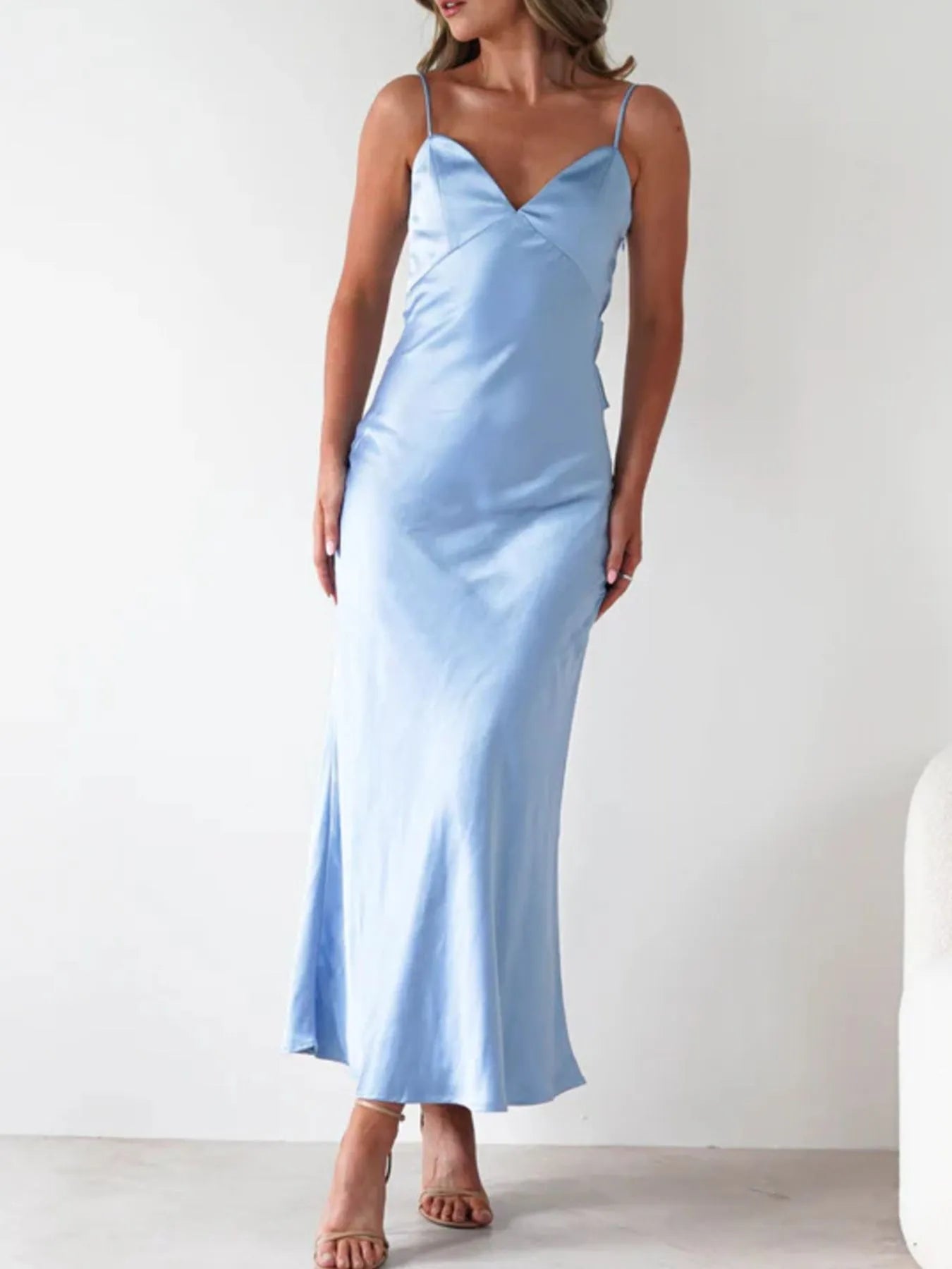 Image of Satin Backless Cami Dress | Queeble.shop