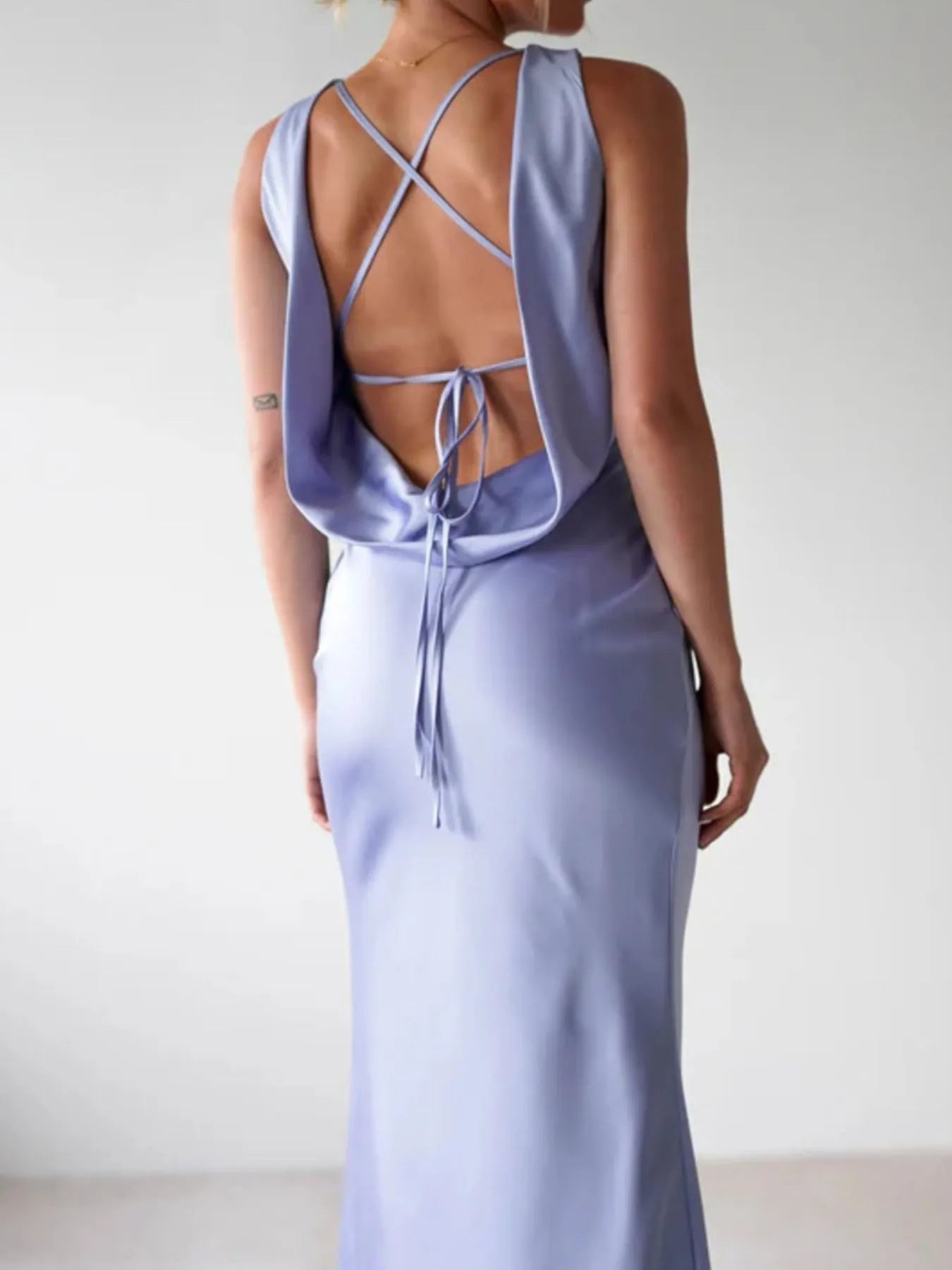 Image of Satin Sleeveless Maxi Dress | Queeble.shop