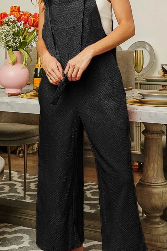 Image of BiBi Textured Jacquard Jumpsuit with Side Pockets | Queeble.shop