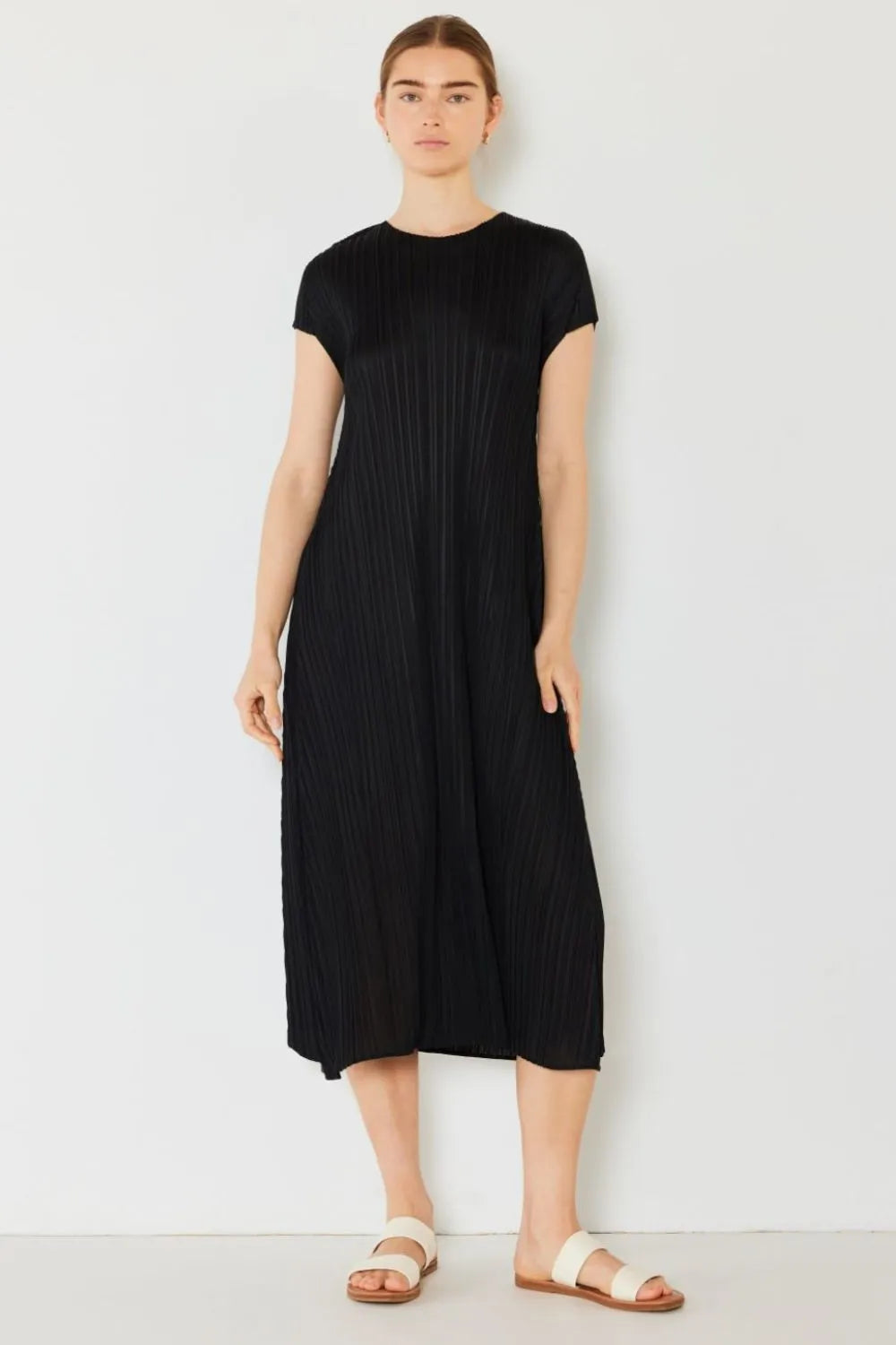 Image of Marina West Swim Pleated Cap Sleeve A-Line Dress | Queeble.shop