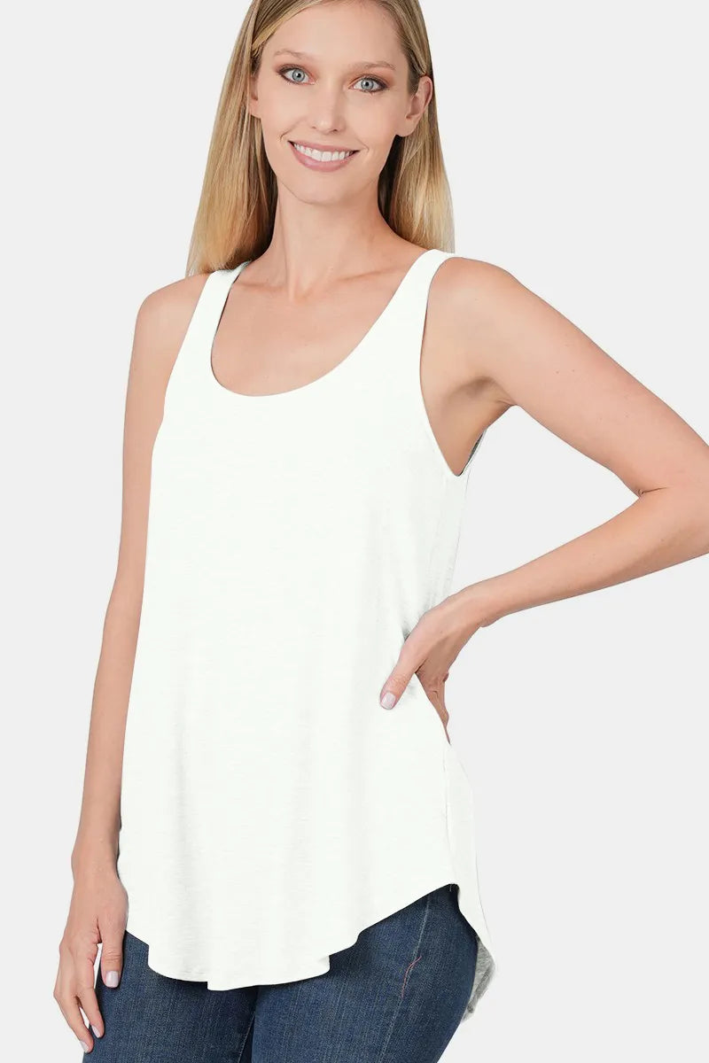 Image of Zenana Round Neck Curved Hem Tank | Queeble.shop