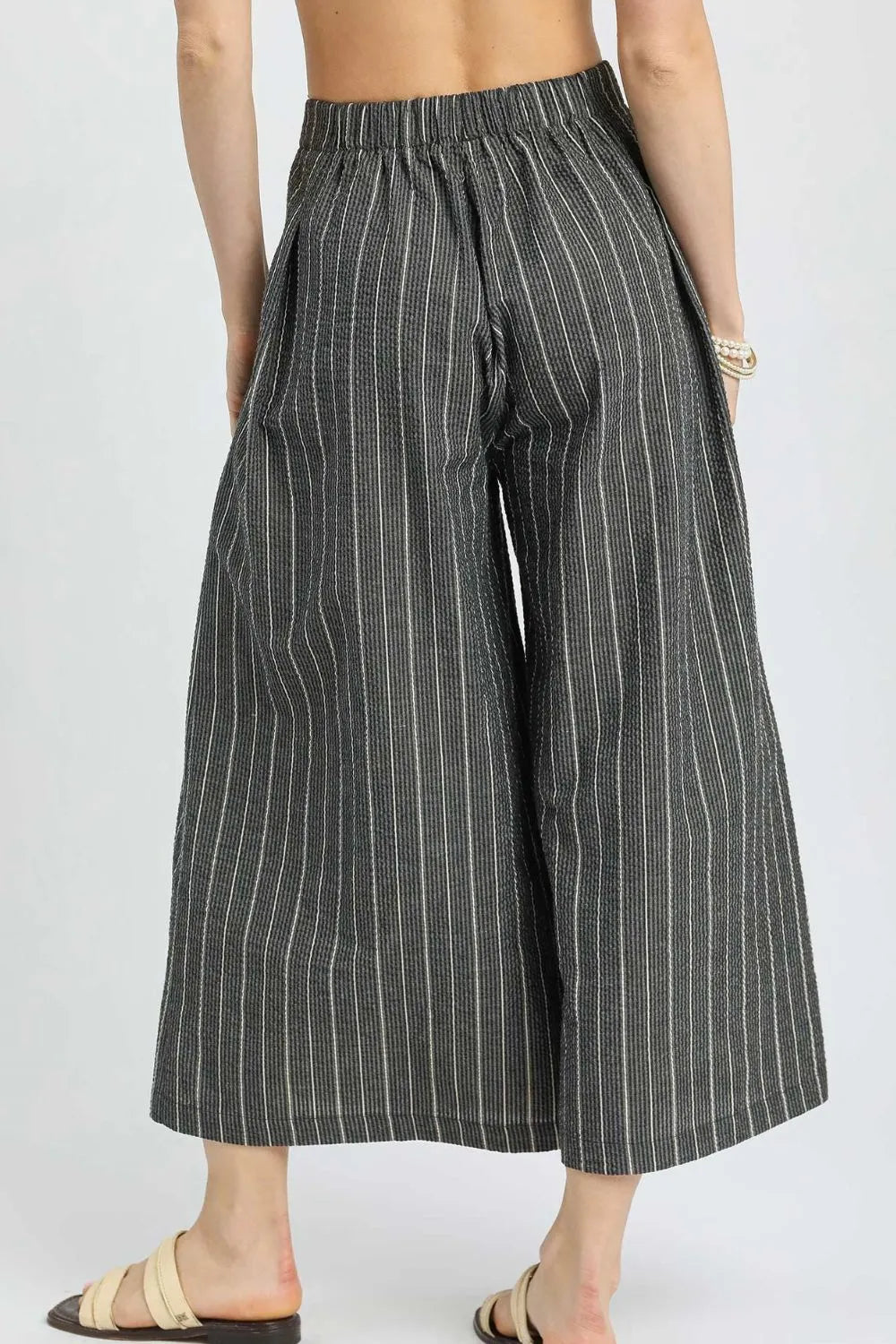 Image of Umgee Pinstripe Crop Palazzo Pants | Queeble.shop