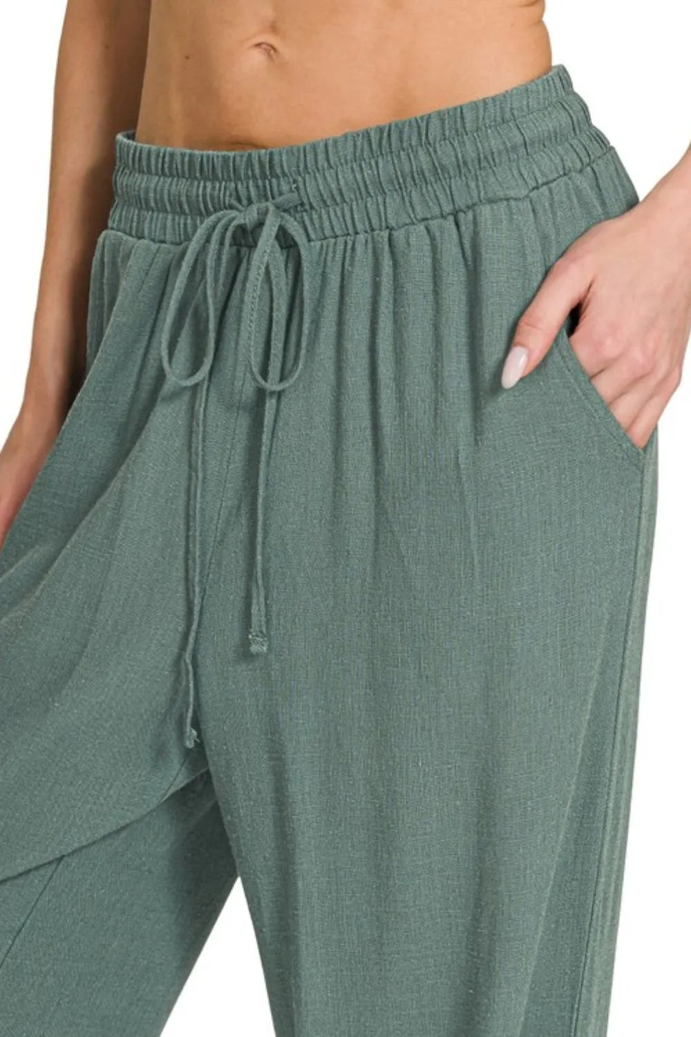 Image of Zenana Linen Drawstring Pants | Queeble.shop