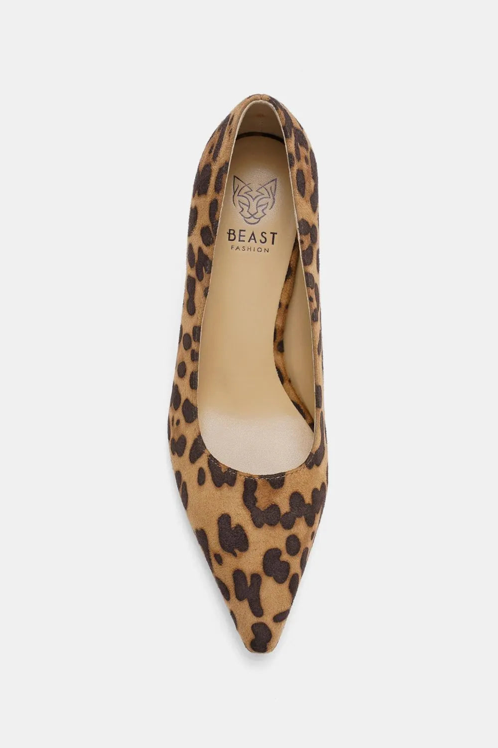 Image of Beast Fashion Faux Suede Leopard Point Toe Pumps | Queeble.shop