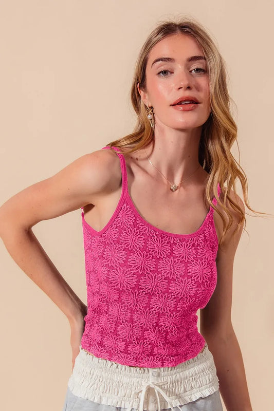 Image of SO ME Two Tone Floral Seamless Tank Top | Queeble.shop
