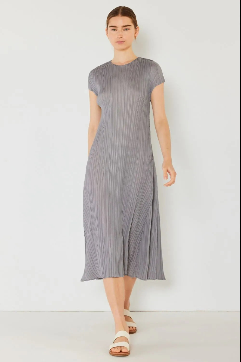 Image of Marina West Swim Pleated Cap Sleeve A-Line Dress | Queeble.shop