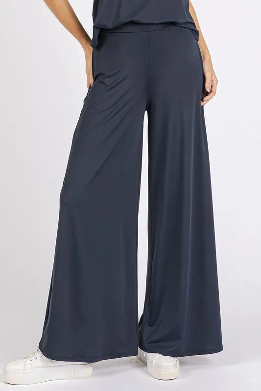 Image of Mittoshop Yoga Air Stretch Elastic Waist Wide Leg Pants | Queeble.shop