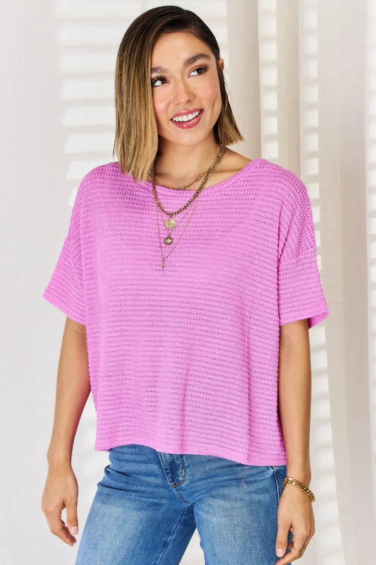 Image of Zenana Full Size Round Neck Short Sleeve Top | Queeble.shop
