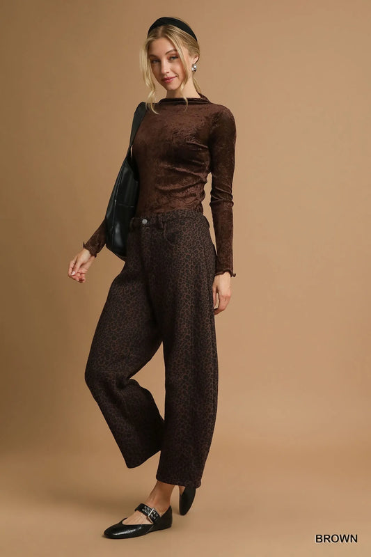 Image of Umgee Leopard Print Wide Leg Pants | Queeble.shop