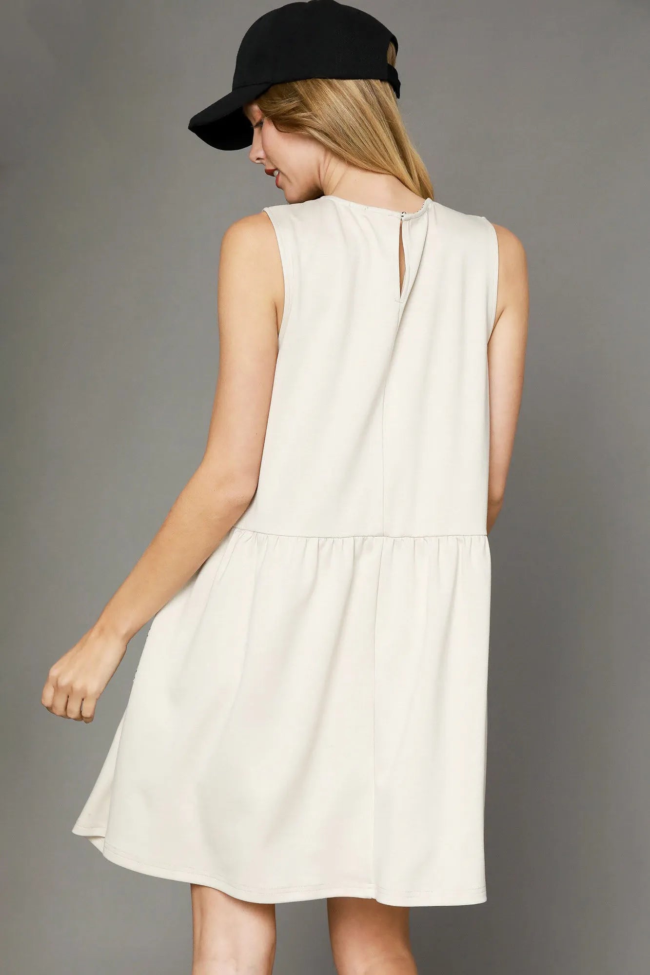 Image of Umgee Round Neck Sleeveless Tank Dress with Pockets | Queeble.shop